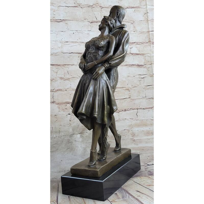 Pair Of Professional Dancer Duo Ballroom Dancers Competition Bronze Sculpture