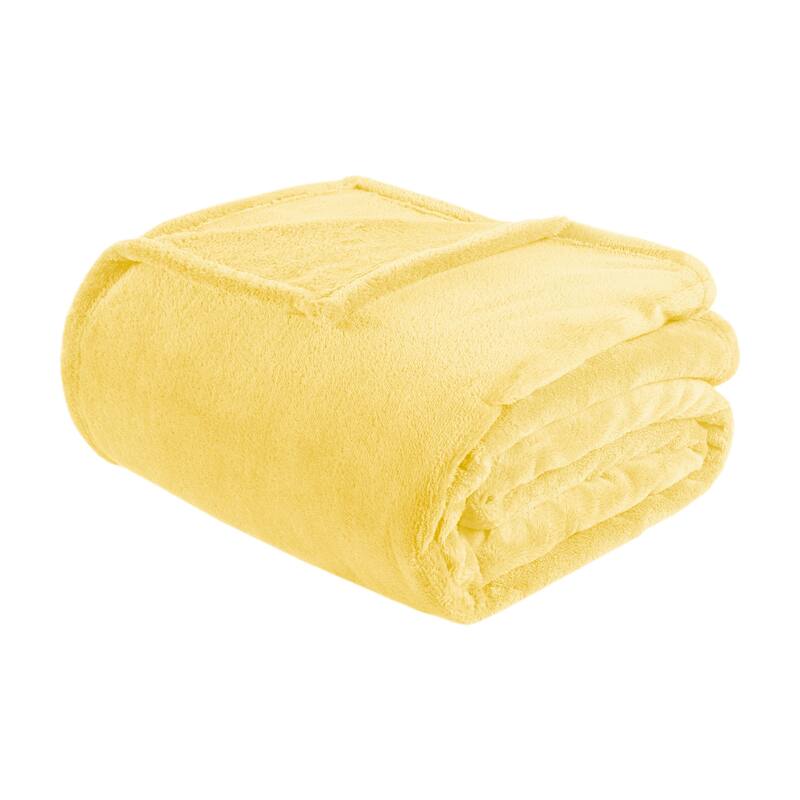Intelligent Design Microlight Plush Oversized Blanket - Twin - Twin XL - Yellow