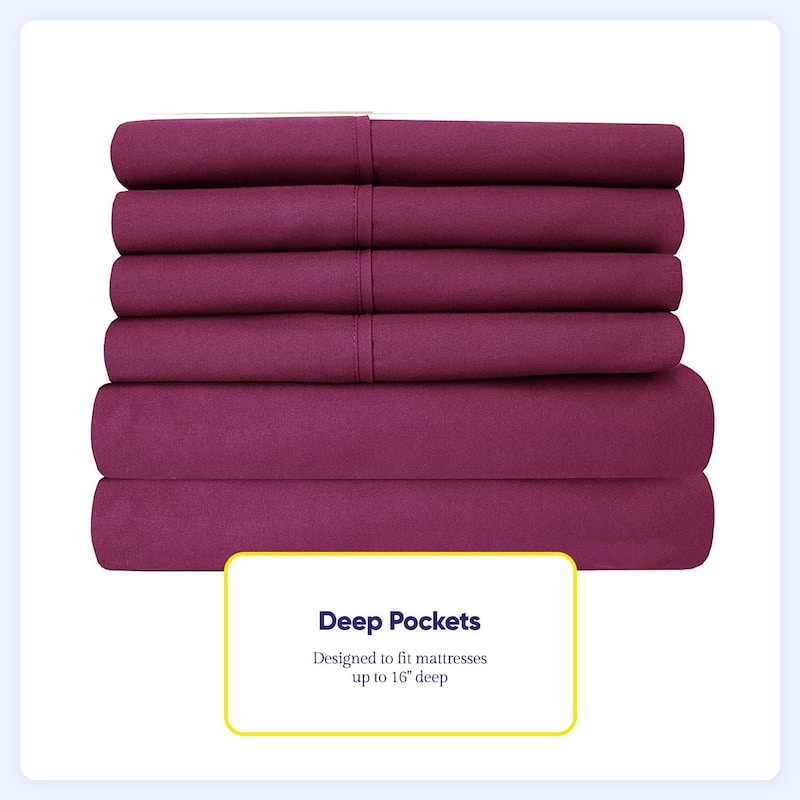 Sweet Home Collection Luxurious Ultra Soft 6-Piece Bed Sheet Set