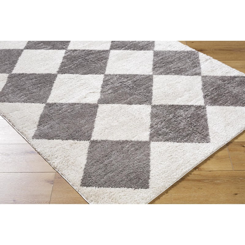 Livabliss Scandinavian Fossay Shag Diamond Washable Area Rug