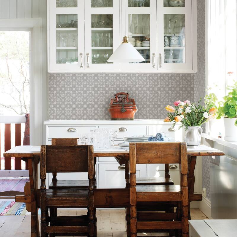 A-Street Prints Orbit Grey Floral Wallpaper