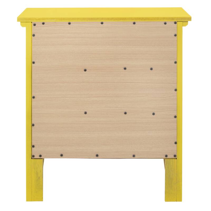 3-Drawer Wood Nightstand - 26" - Yellow