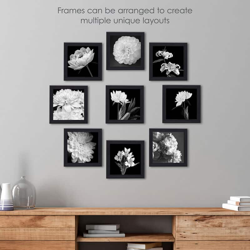 Melannco Set of 9 Black Frames , Holds 8x8 Inch Photos