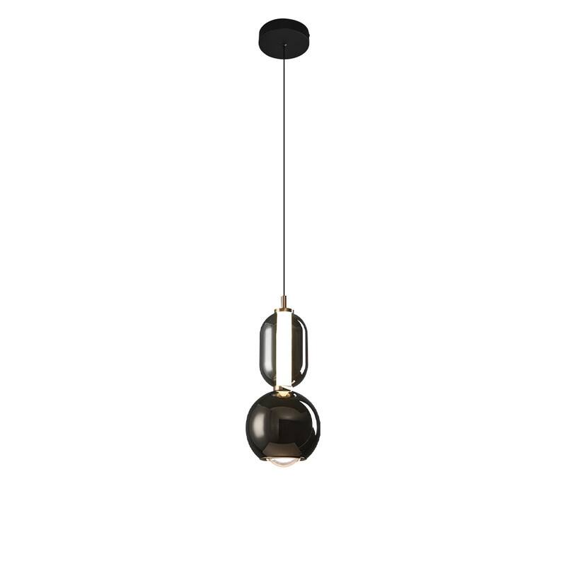 LED light fixtures black hanging light glass, metal pendant light