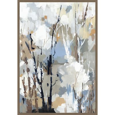 Silversong Birch II by Lera Framed Canvas Wall Art Print - Sylvie Dark Gold