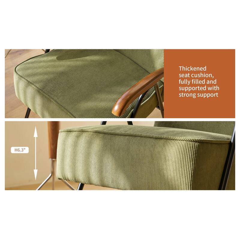 Modern Accent Chair High Back Armchair, Living Room Chairs with Metal Legs