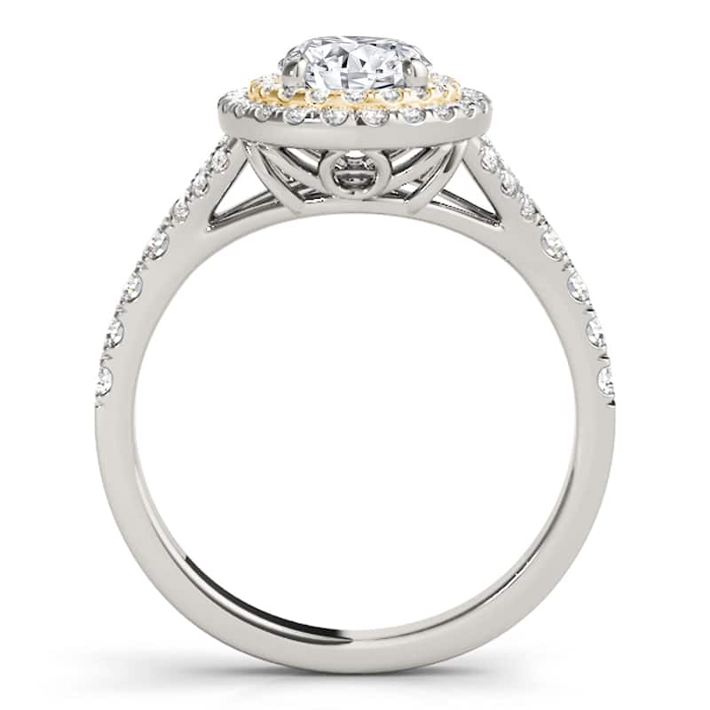 Auriya 14k Yellow Gold Lab Grown Oval Diamond Halo Engagement Ring 0.50 to 5.00 ct. tw. (F-G VS)