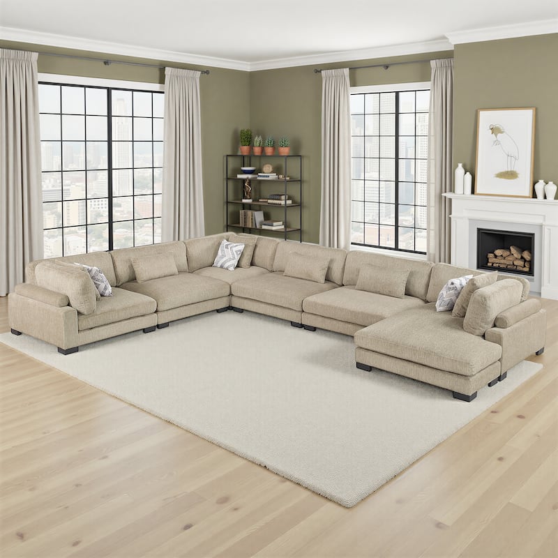 Fremont & Park Abbeville Microfiber 6-Piece Modular Sectional with Chaise
