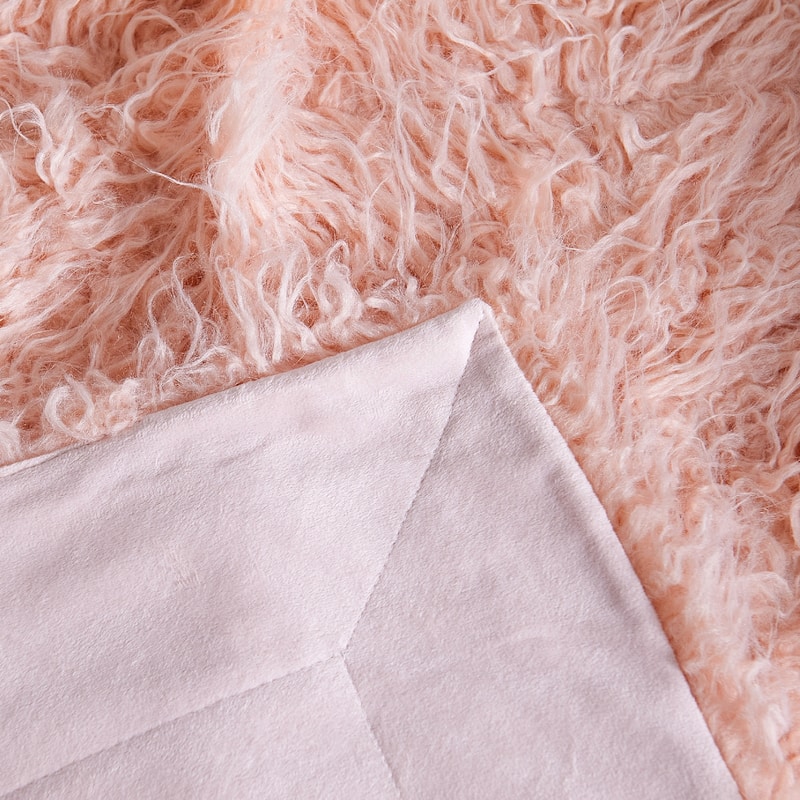 Karenne Shaggy Fauxfur Throw Blanket
