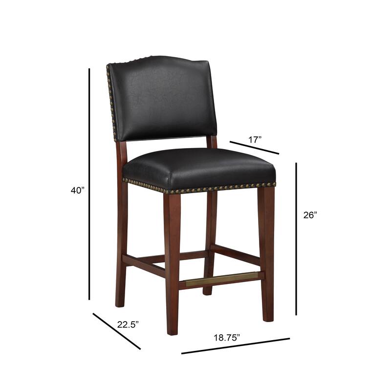 Deja Faux Leather Counter Stool with Nail Heads by Greyson Living