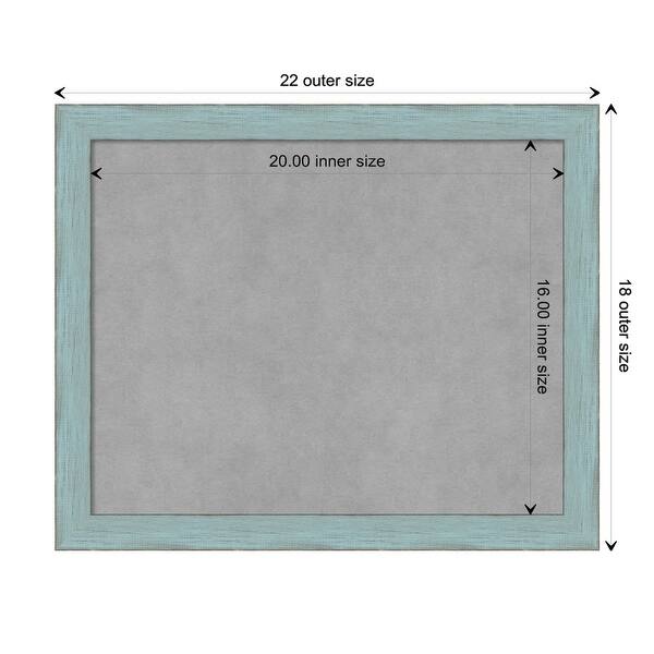 dimension image slide 8 of 17, Framed Magnetic Board, Sky Blue Rustic
