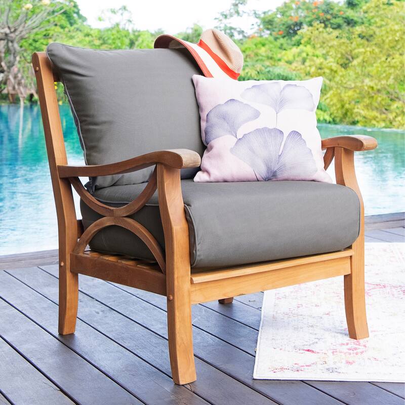 Cambridge Casual Lowell 4-piece Teak Wood Patio Conversation Set with cushion