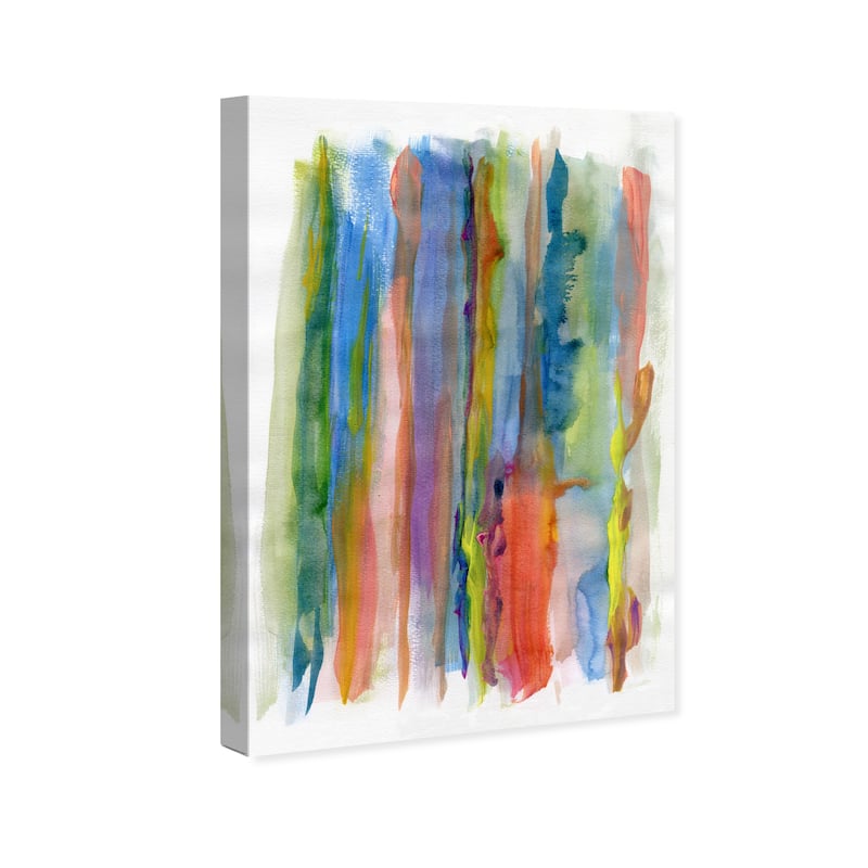 Wynwood Studio Canvas Abstract Rain in the Jungle Blue and Modern & Contemporary Wall Art Canvas Print