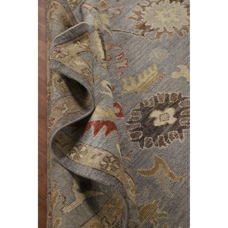 Hand Knotted Oriental 100% Wool Carpet Transitional All-Over Greys & Charcoal Oushak Area Rug - 10' 5'' X 8' 3''