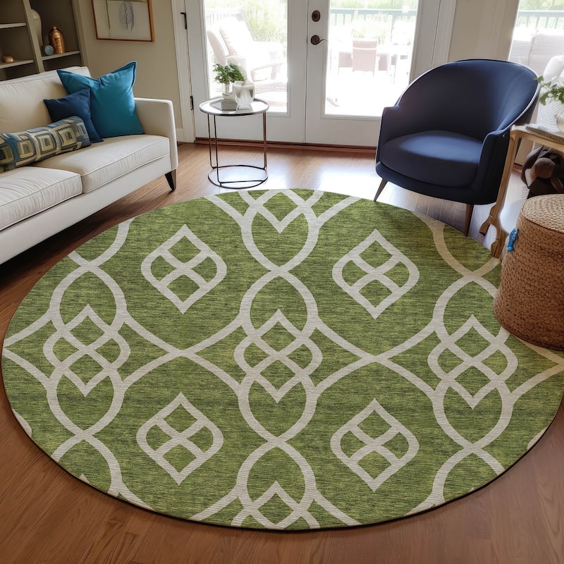 Machine Washable Indoor/ Outdoor Chantille Trellis Modern Rug