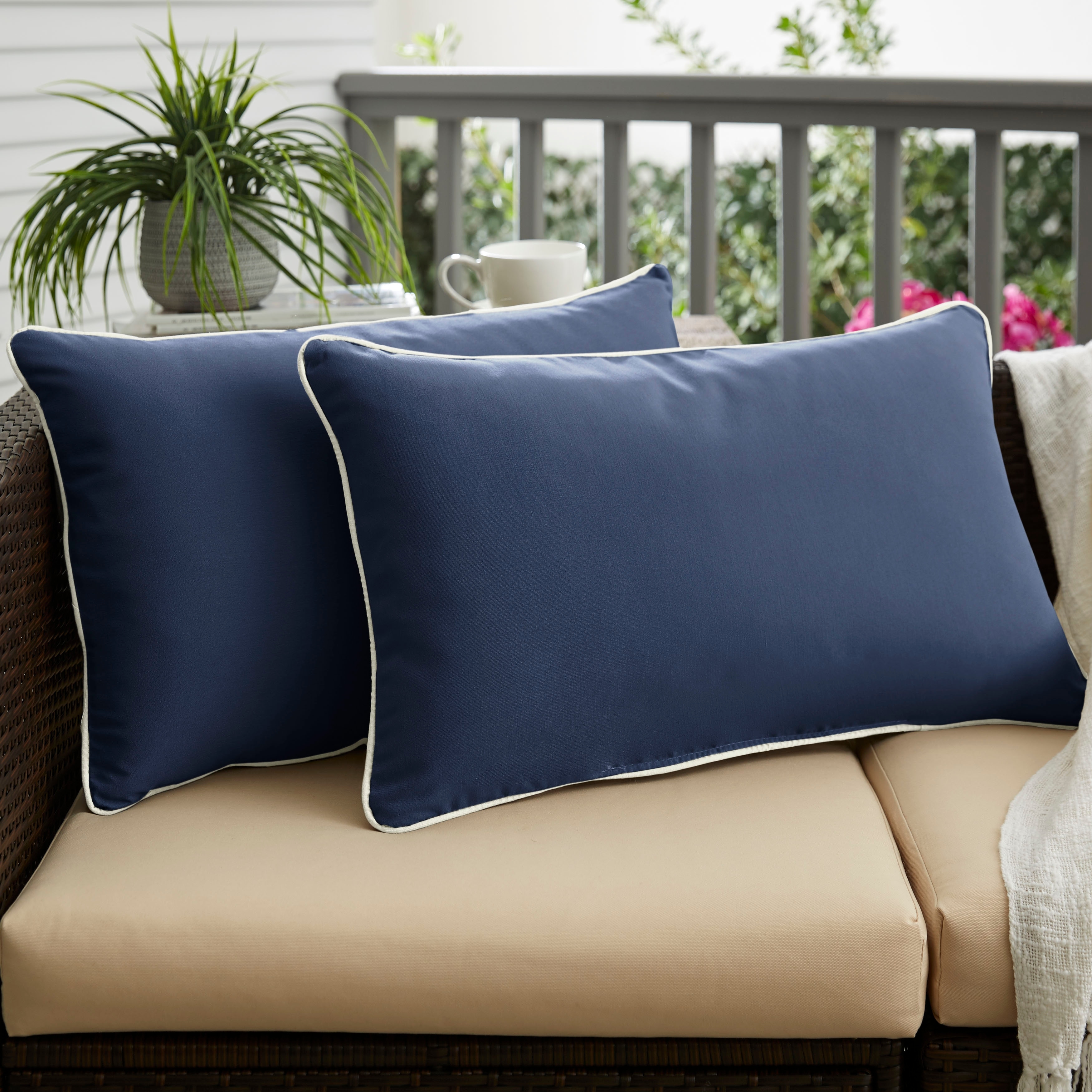 Sorra Home Sunbrella Outdoor Corded Pillow Single