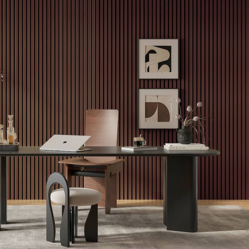 Art3d 7.9 x 94.5in Slat Acoustic Paneling,Acoustic Wall Panels,4pcs,21sqft - Dark Walnut