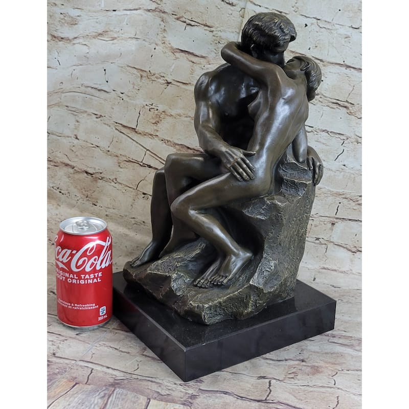 The Kiss By Auguste Rodin Bronze Statue Sculpture Romantic Figure Marble Base 15 Inches X 9 Inches