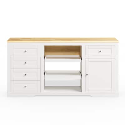 Kitchen Island with Storage and Drop Leaf