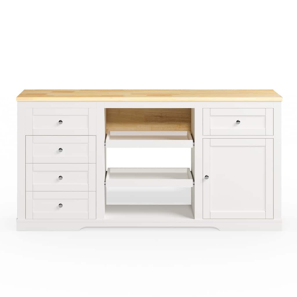 Kitchen Island with Storage and Drop Leaf