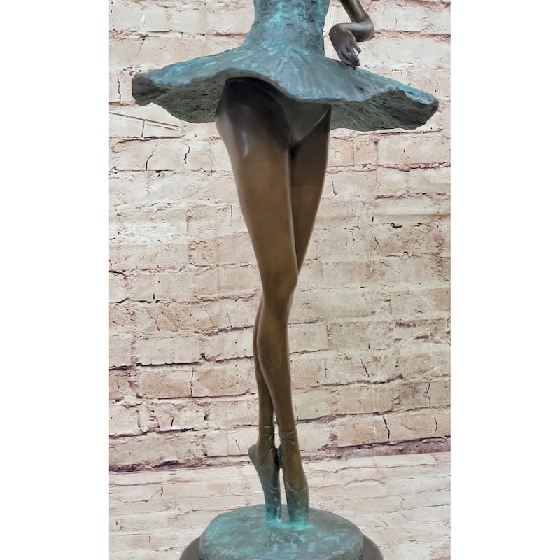 Hot Cast Bronze 4Th Position Ballerina Ballet Dancer Figure Statue Sculpture On Marble Base