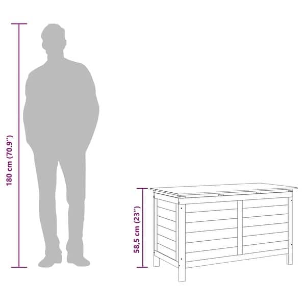 dimension image slide 22 of 24, vidaXL Patio Storage Box with Lid for Outdoor Garden Furniture Solid Wood Fir