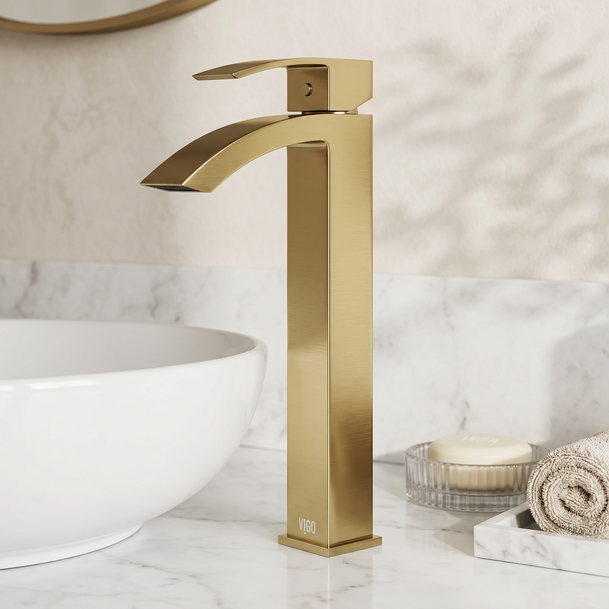 VIGO Duris 12" H Single Handle Single Hole Bathroom Vessel Faucet