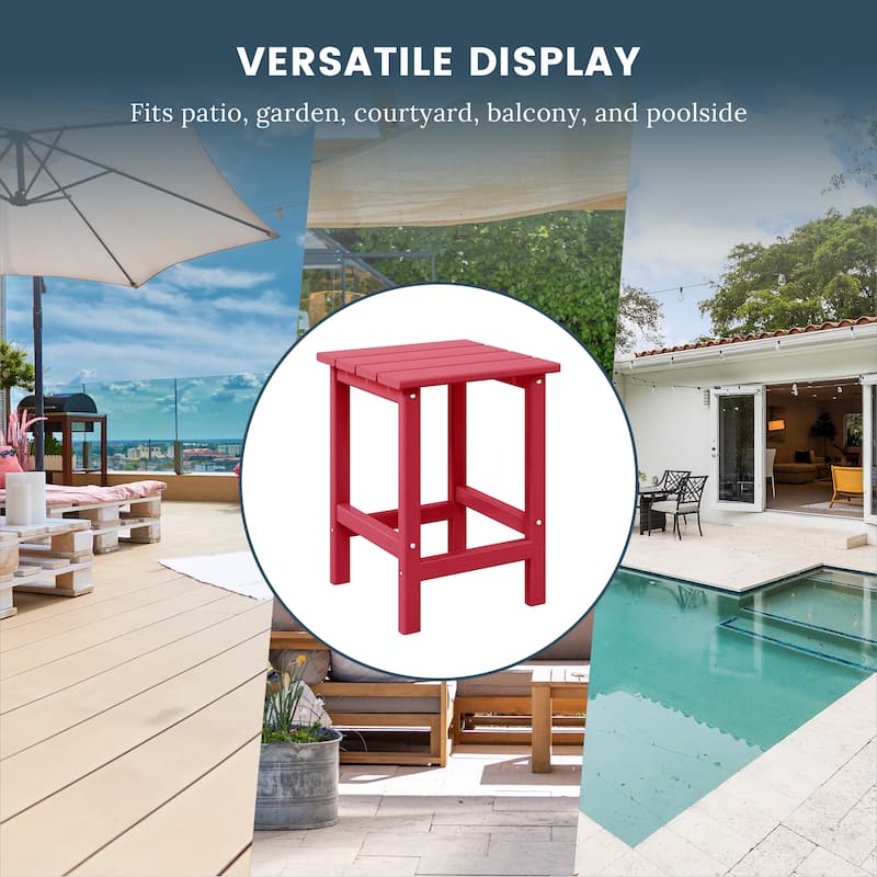 Polytrends Laguna Hdpe All Weather Outdoor Patio Square Side Table