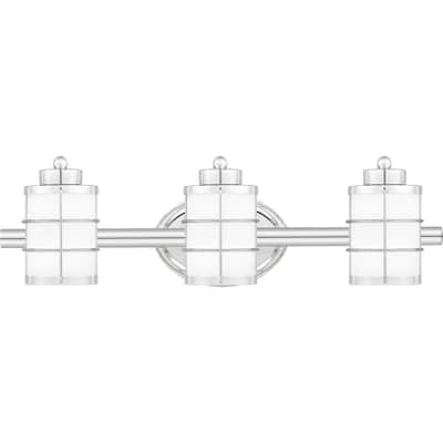 Hazlett 3-Light Polished Chrome Vanity Light