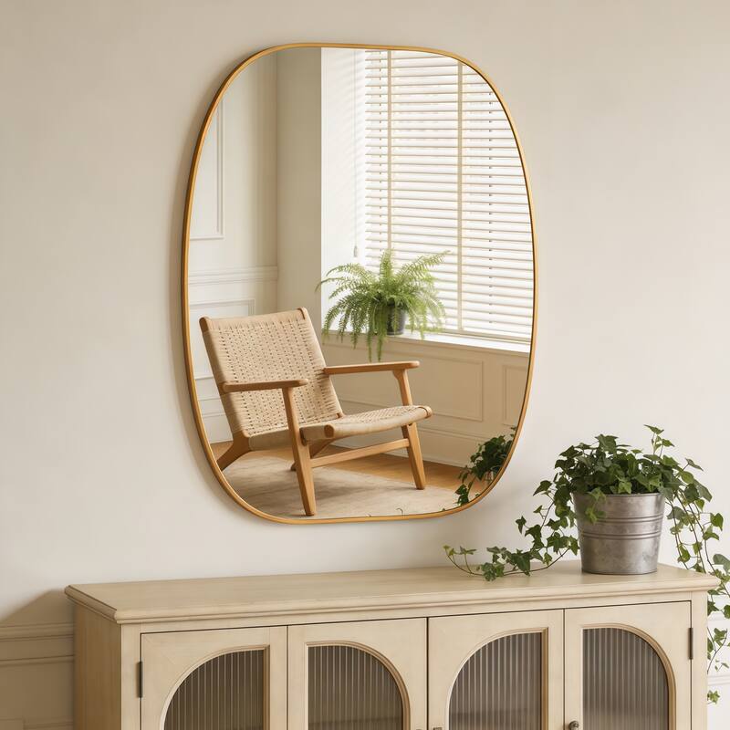 30x40 in Metal Framed Oval Vanity Bathrrom Mirror for Wall