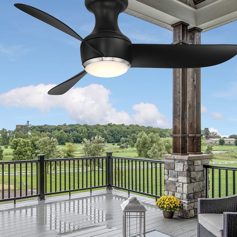 Corona 3-Blade Smart FlushMount Ceiling Fan 54in 3000K LED & Remote - N/A