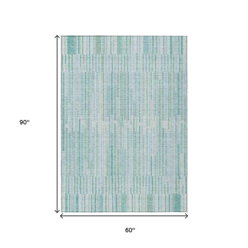 HomeRoots Striped Transitional Rectangle Outdoor Rug
