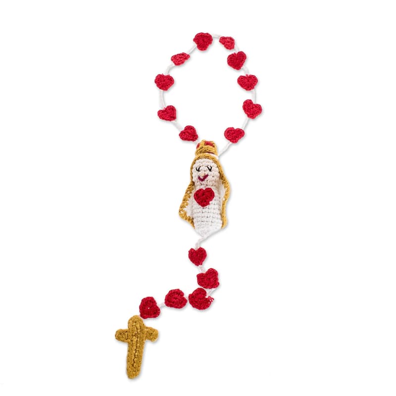 Novica Handmade Virgin Of Peace Crocheted Decorative Accent