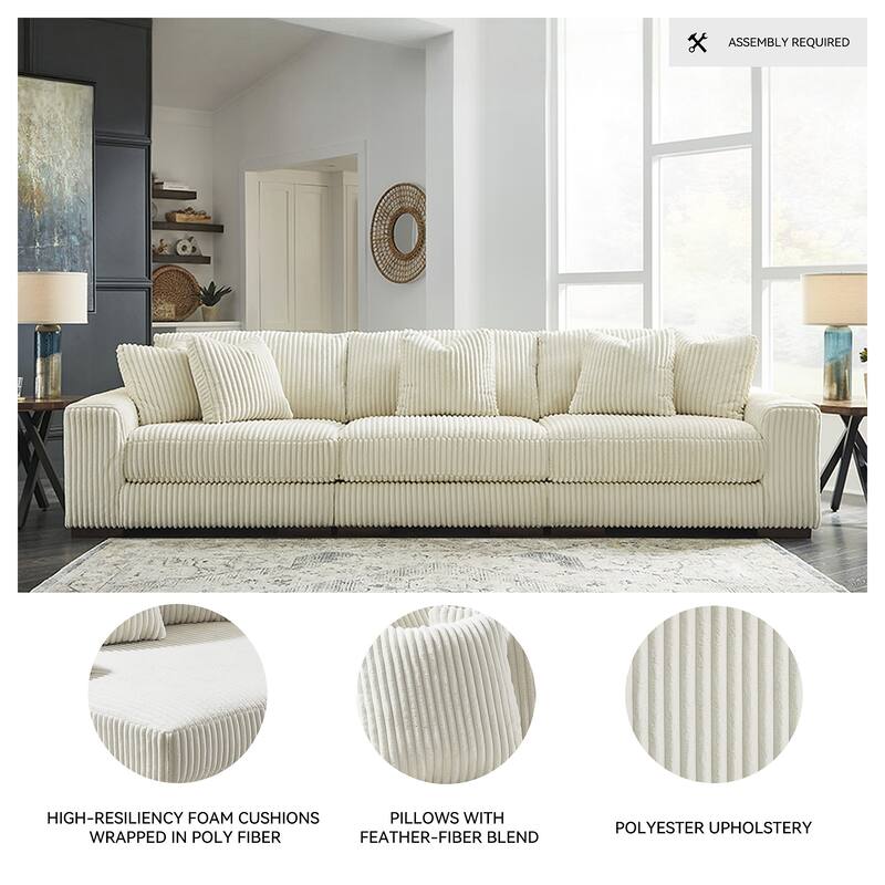 Signature Design by Ashley Lindyn Ivory 3-Piece Sofa - 137" W x 43" D x 38" H