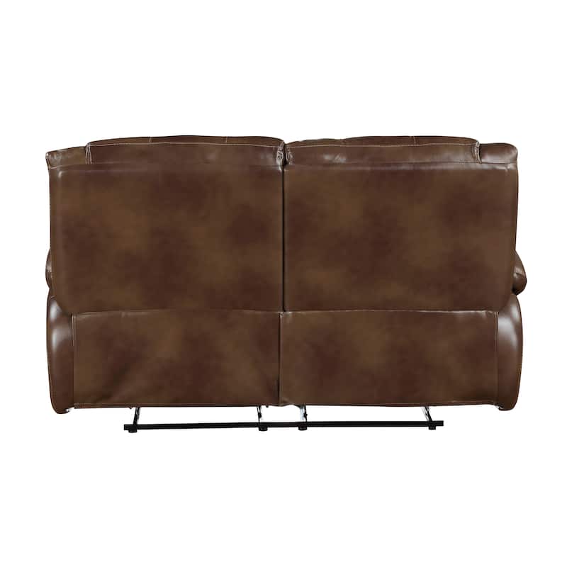 Baron Leather Match Double Reclining Loveseat