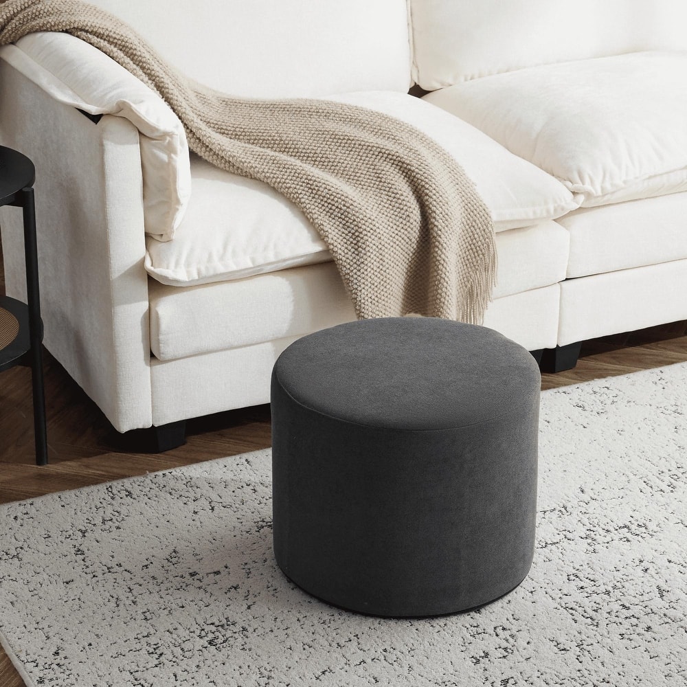 Bezseller Soft Boucle Pouf Ottoman, Comfortable Foot Rest, Full Foam Filling Footstool for Living Room, Bedroom