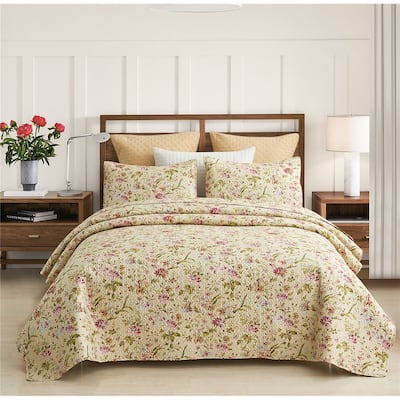 3-piece Striped Quilt Set Reversible Coverlets Bedding Set