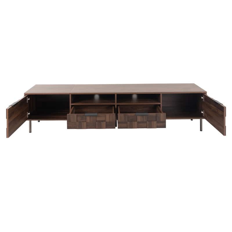 Mid Century TV Stand with 2 Drawers, Media Console Table for TVs up to 85''