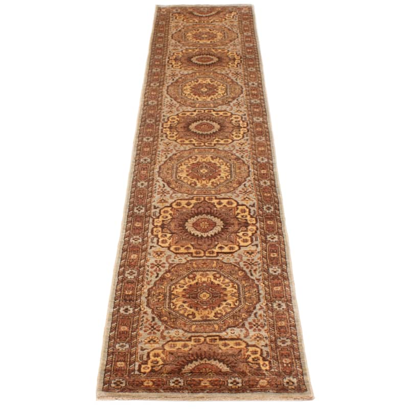 ECARPETGALLERY Hand-knotted Peshawar Oushak Grey Wool Rug - 2'8 x 12'10