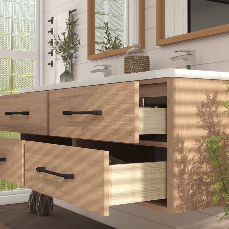 Victoria 60'' Floating Vanity with Double Reinforced Acrylic Sink - 59.5
