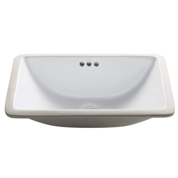 slide 2 of 11, Kraus Elavo 21 in Rectangle Porcelain Ceramic Undermount Bathroom Sink