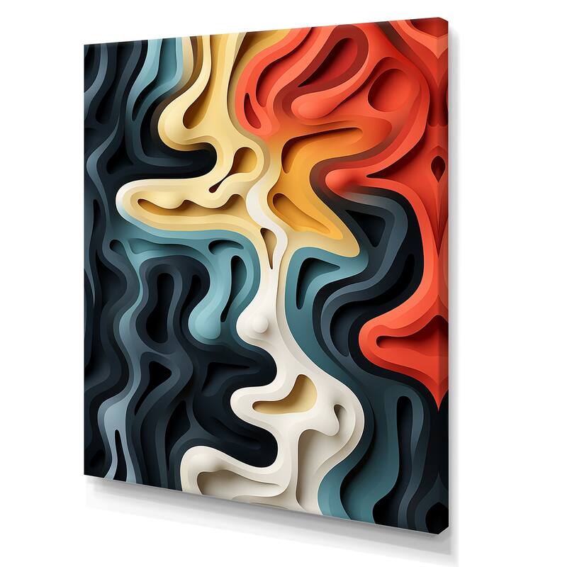 Designart "Multicolor Labyrinth Fusion II" Abstract Shapes Wall Art