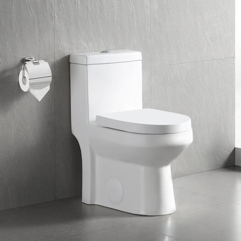 DeerValley Liberty Dual-Flush Elongated One-Piece Toilet Included Seat
