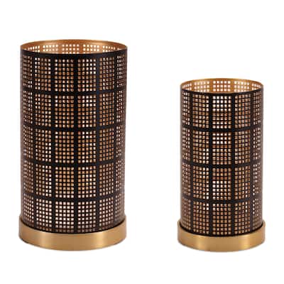 Punched Metal Candle Holder (Set of 2)