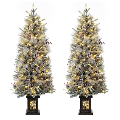 4.5 Ft Pre-Lit Artificial Christmas Tree 2Pack - 4.5 Foot