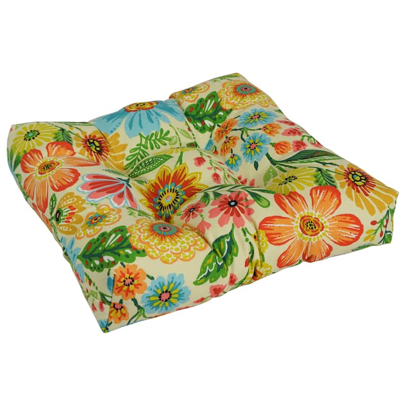 19-inch Square Tufted Indoor/Outdoor Chair Cushion - 19" x 19" - Gregoire Chamomile