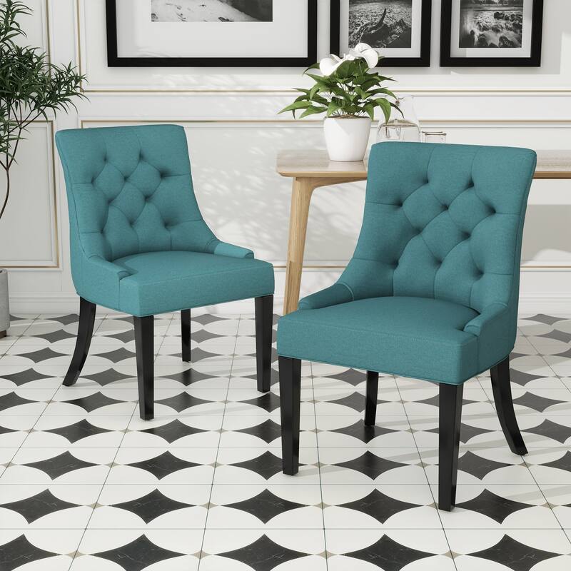 Modern Dining Chairs with Quilted Diamond Back, Tilting Arms and Upholstered Seat, for Dining Rooms, Set of 2