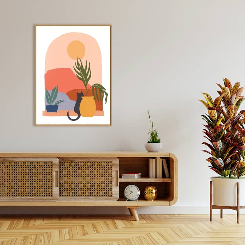 Paper Scene I by June Erica Vess Framed Canvas Wall Art Print - Sylvie Maple