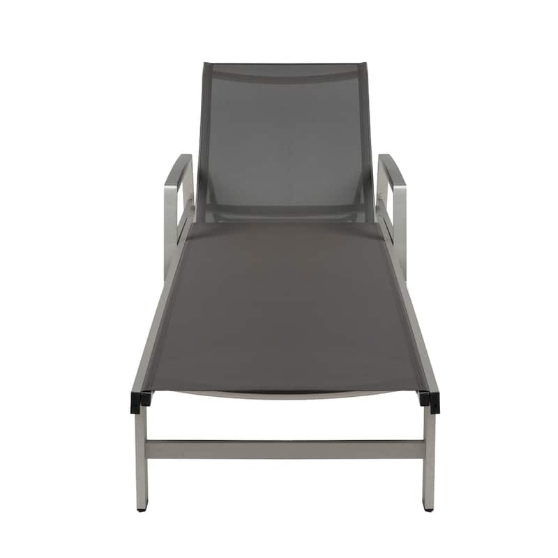 Oxton Outdoor Aluminum Chaise Lounge by Christopher Knight Home