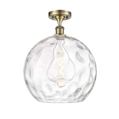 Innovations Lighting Athens Water Glass - 1 Light 14" Semi-Flush Mount